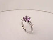 14K .80 ct tw pear shaped, center 8mm fine quality amethyst ring