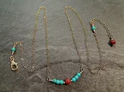 16" - 17" Turquoise, Goldstone, Gold Filled Necklace