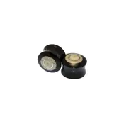 Black Horn Plugs with Silver and Walrus Jawbone Inlays (11/16") — KOLO BODY ARTS