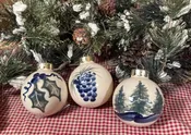 Christmas Ball Ornaments – Evergreen Enchantment (3 pieces.)