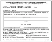 50-Pack, Annual Vehicle Inspection Label, 2-Ply Adhesive Vinyl, Prenumbered, DOT Compliant, J. J. Keller 1279