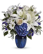 Beautiful in Blue Vase Bouquet