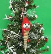 Wholesale Turritella Snowman Christmas Ornament  - 10 pcs @ $2.20 each; 30 pcs @ $1.95 each