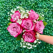 Deep Purple Rose Prom Bouquet