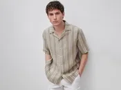 100% linen short-sleeved shirt