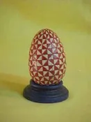 Egg Set Of 2 Burgandy White - Jim Shore Collectible