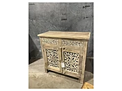 2 Door Small Wooden Carved Sideboard
