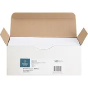 Business Source No. 10 Peel-to-seal Security Envelopes Business - #10 - 4 1/8" Width x 9 1/2" Length - 24 lb - Peel & Seal - White - Wove - 100 / Box