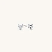 14K White Gold Heart Shape Diamond Studs — Zoland