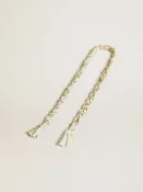 Charm aus geflochtenem butterfarbenem Gewebe mit Messingkette
