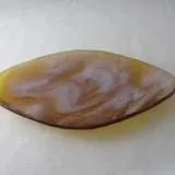 Amber & White Wispy Diamond Relish Dish