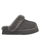 1122550 Charcoal Disquette Slippers with Fur Trim