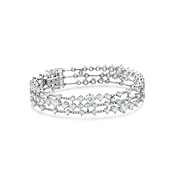 Arpeggia three line bracelet in white gold