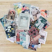 100 Mini Art Nouveau & Art Deco Prints Cardstock Vintage Pictures Scrapbooking