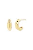 14k Gold Medium Wide Bamboo Hoop Earrings