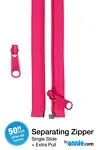 50in Separating Zipper + Extra slide- Lipstick