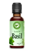100 Percent Pure Basil Essential Oil 30ml 1oz Steam Distilled Ocimum Basilicum Leaves