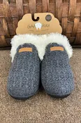 Knit Fur Collared Slipper