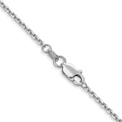 10K White Gold Cable Chain 18 Inch - 1.45mm Diamond-Cut