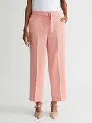 Audrey Belted Pull-On Straight Ankle Pants