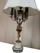 50584 Custom Hand Made Antique Bronze + Onyx Table Urn Lamp QUALITY Rare Find