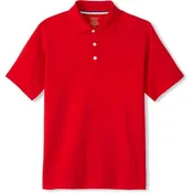 French Toast Adaptive Short Sleeve Polo Shirt | Hook and Loop Placket | Flat Seams(Red (New))