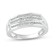 1/2 CT. T.W. Diamond Triple Row Band in 10K White Gold
