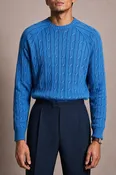 Arthur Lightweight Cable Knit Cotton Crewneck