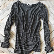 Black Charlotte Striped Top