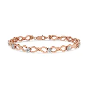 10k Rose Gold Plated .925 Sterling Silver 1/2 Cttw Diamond Infinity Link Tennis Bracelet (h-i Color, I2-i3 Clarity) -7”