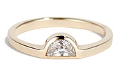 Half-Moon White Sapphire Ring
