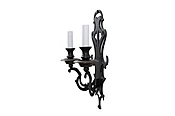 Brass Oxidized Open Fretwork Back Two Light Sconce