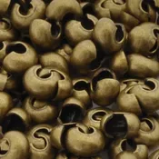 Beadsmith-Findings-3mm Crimp Cover-Antique Brass-Quantity 12