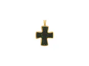 GURHAN Antiquities One-of-a-Kind 24K Gold Bronze Cross Pendant, 32x28mm Byzantine Bronze Cross