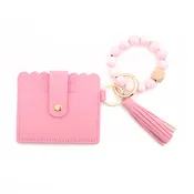 Beaded Bracelet Card Holder with Tassel