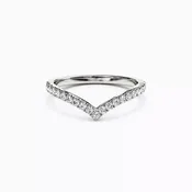 V Diamond Chevron Stackable Ring |14K Gold | Bixlers®