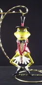 Blown Glass Glam Dancing Frog in Red Tux Ornament