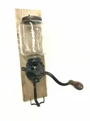 Antique Arcade #25 Coffee Grinder, Glass Globe, Wall Mounting Board | 23017