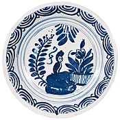 18th Century Blue and White Delft Large Plate Hand Painted Decoration