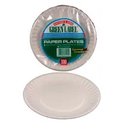 10100 PP9GREWH AJM 9″ WHITE PAPER PLATE – 1000/case