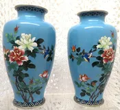Japanese Cloisonne Enamel Floral Vases from the Late Meiji Period — Sir Richards Antiques & Fine Art Center ~ Est. 1971