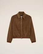 Blouson marron rembourré en velours de coton Ami de Coeur