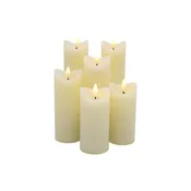 Battery-Operated 3D Wick LED Candles - Set of 6