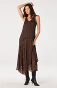 Brown Plaid Dropwaist Halo Dress
