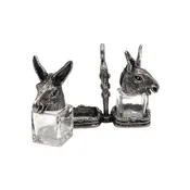 Donkey Salt & Pepper Shakers with Holder Short