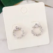 14k Gold CZ Wreath Stud Earrings