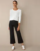 5-Pocket Wide Leg Crop in Black Denim