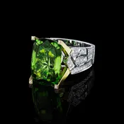 Abstract Ring | Peridot & Diamonds