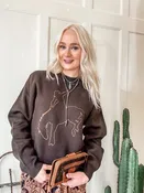 Brown Bucking Bronco Sweater