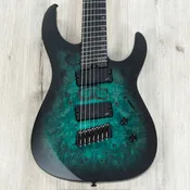 Legator N7FSS Ninja Super Shred Multi-Scale 7-String Guitar, Buckeye Burl Top, Dark Sapphire